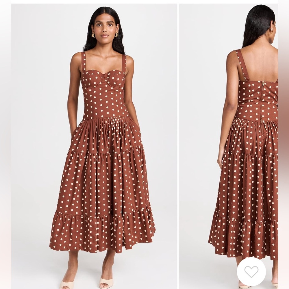 Cara Cara Santiago Midi Dress In dot burnt red size 4